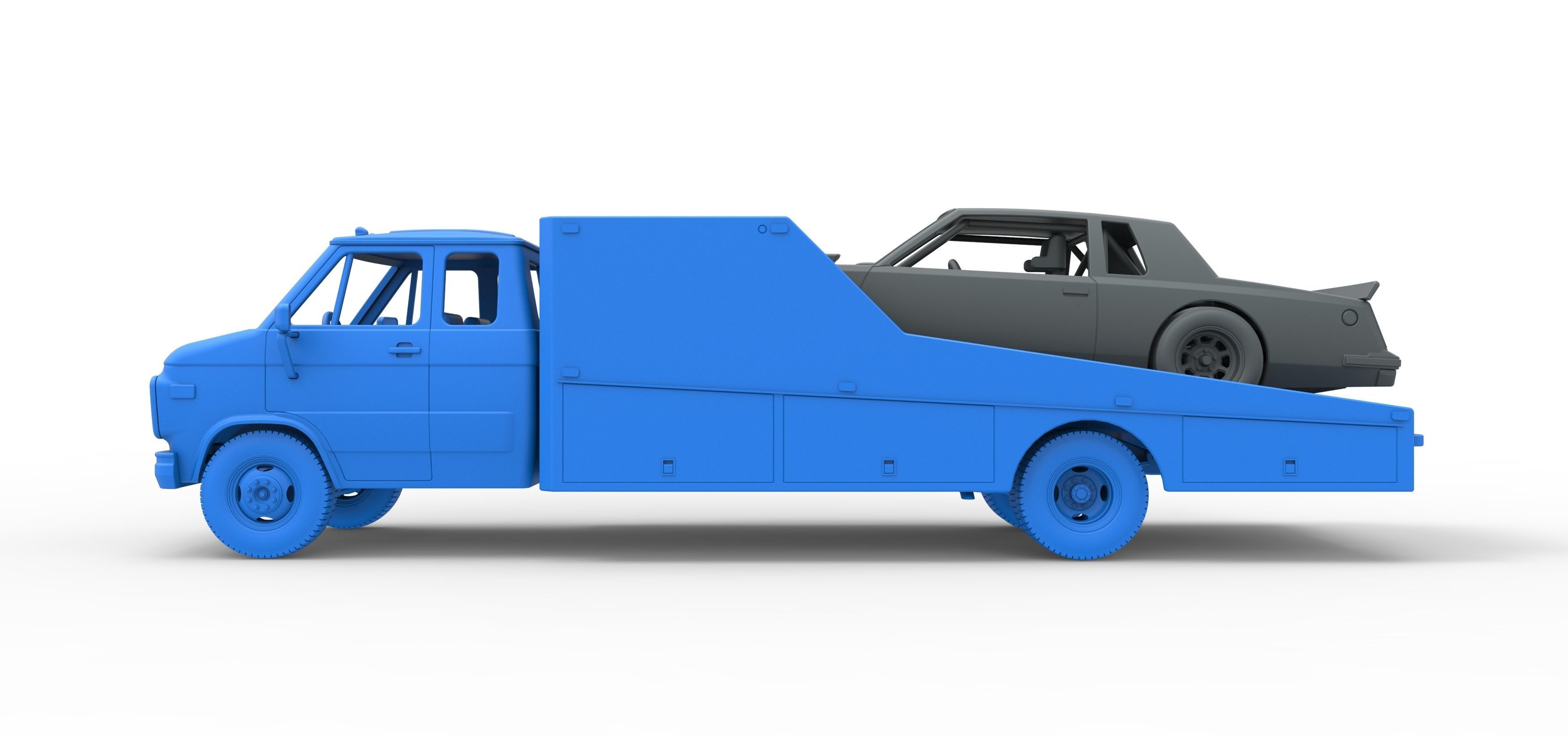 Vintage Transporter truck for Race car Version 3 Scale 1 to 25 3D print model_27