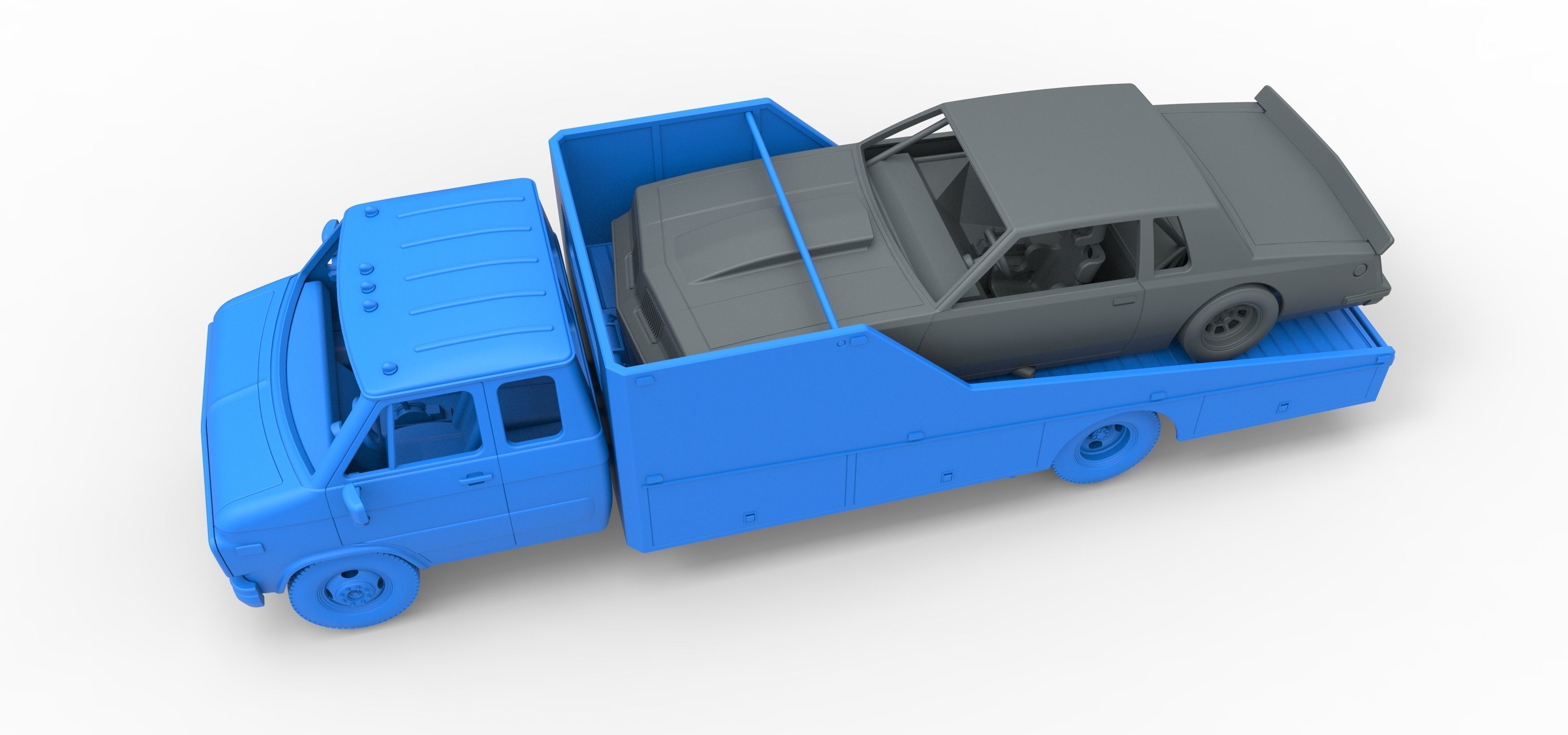 Vintage Transporter truck for Race car Version 3 Scale 1 to 25 3D print model_25