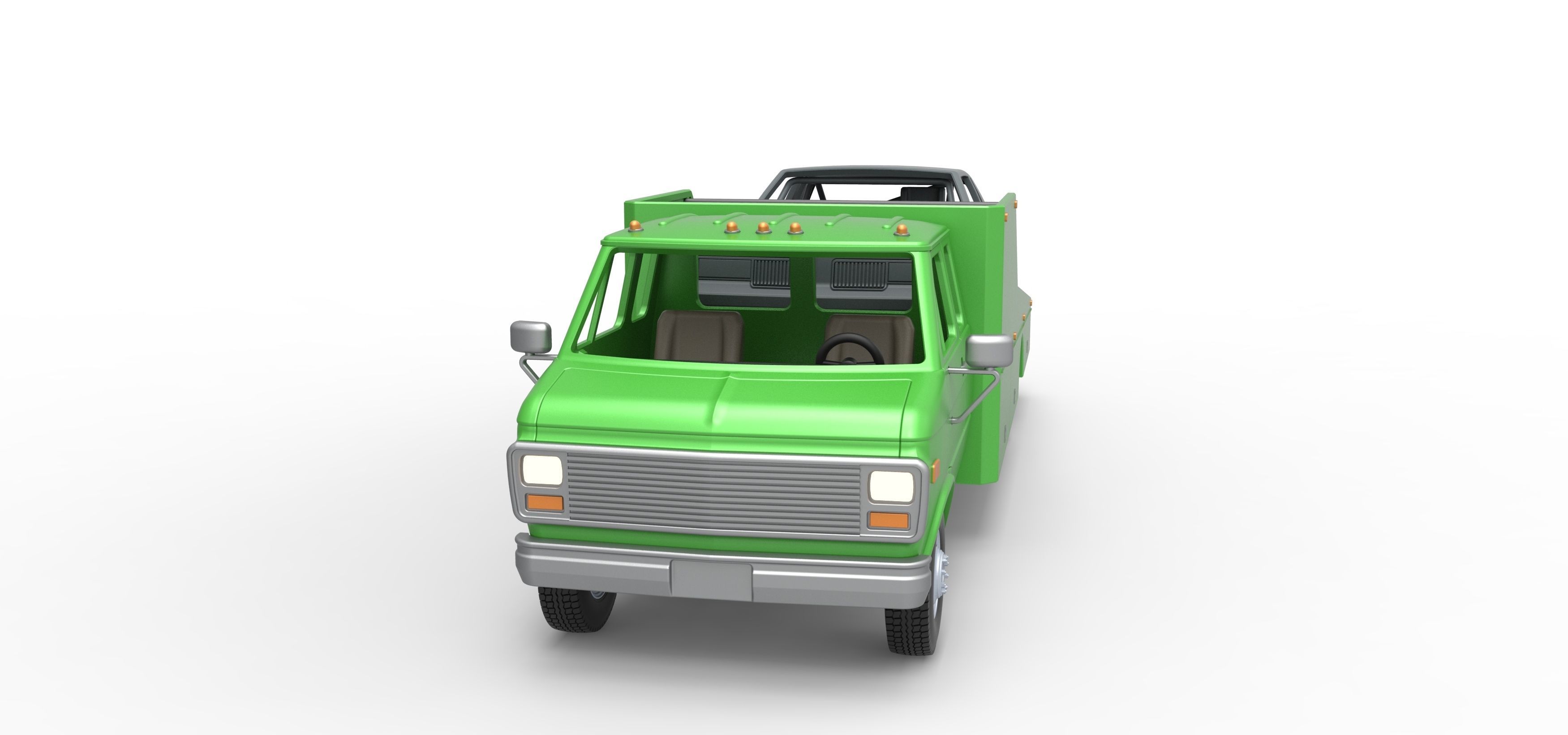 Vintage Transporter truck for Race car Version 3 Scale 1 to 25 3D print model_3