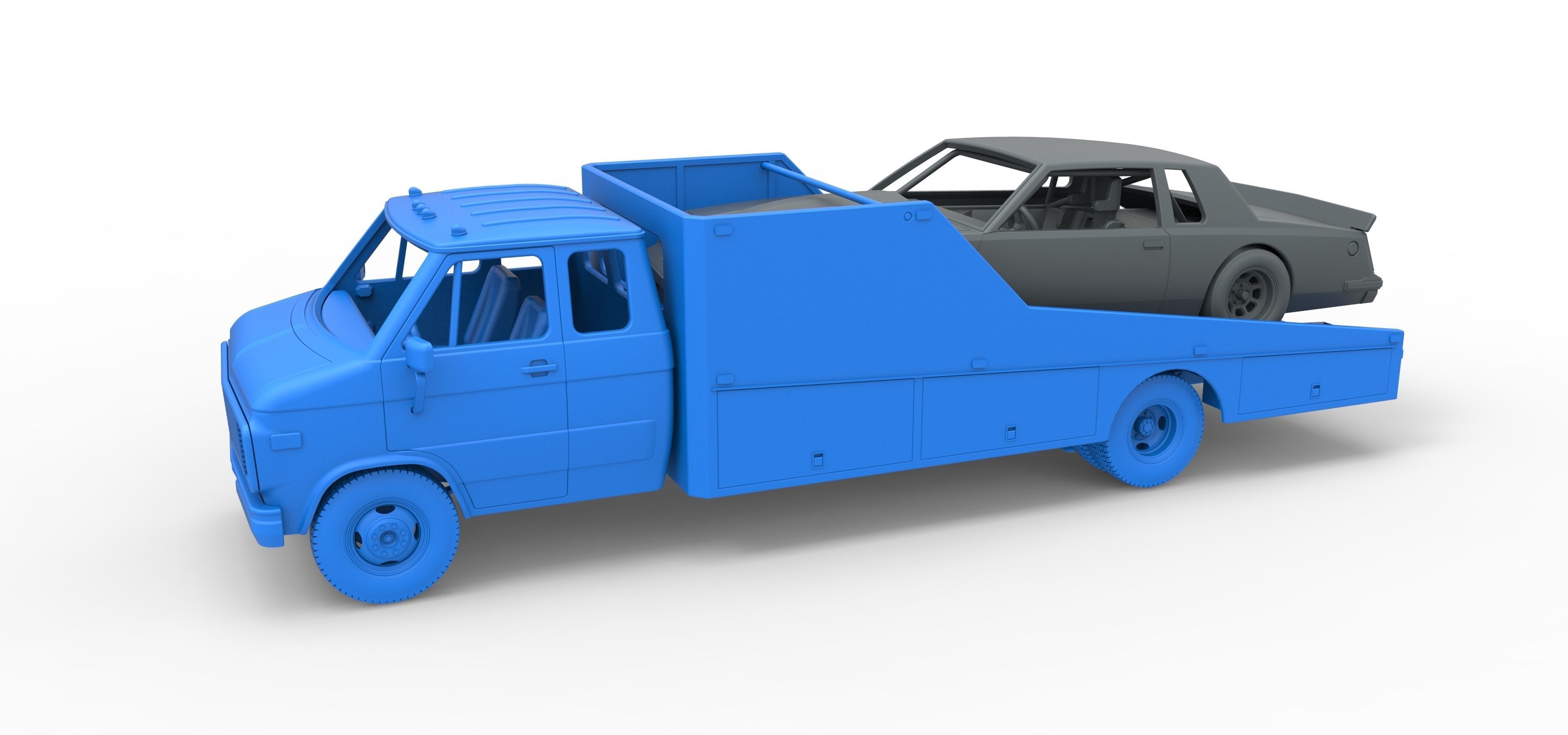 Vintage Transporter truck for Race car Version 3 Scale 1 to 25 3D print model_24