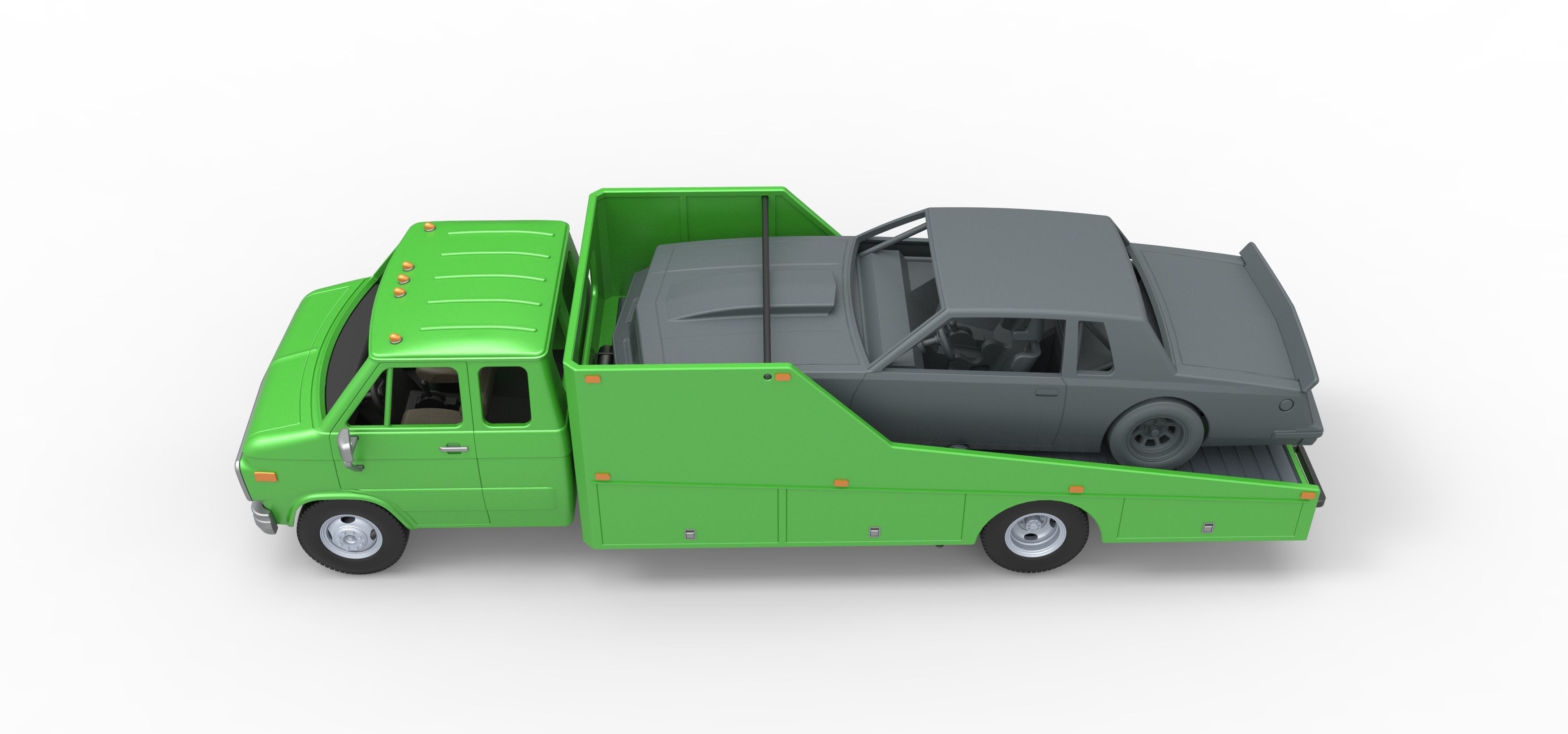 Vintage Transporter truck for Race car Version 3 Scale 1 to 25 3D print model_5