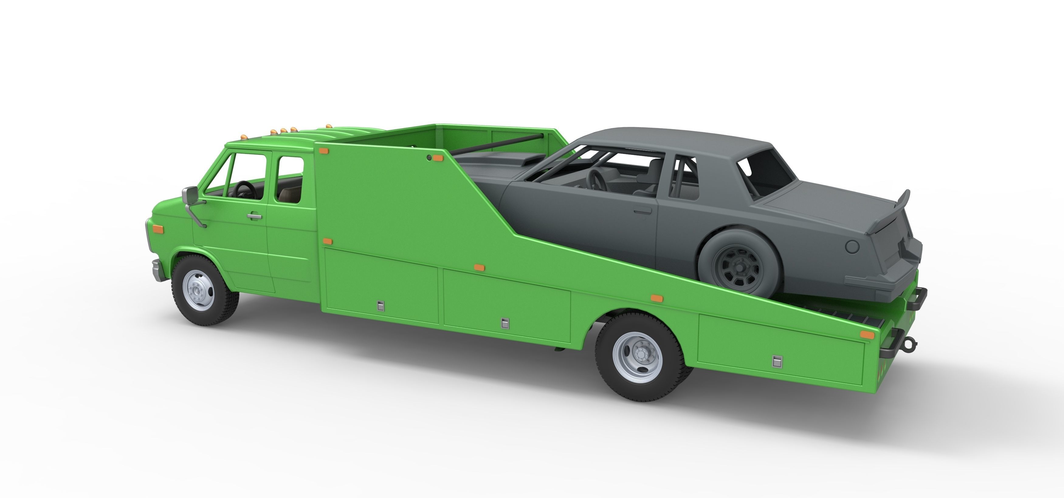 Vintage Transporter truck for Race car Version 3 Scale 1 to 25 3D print model_6