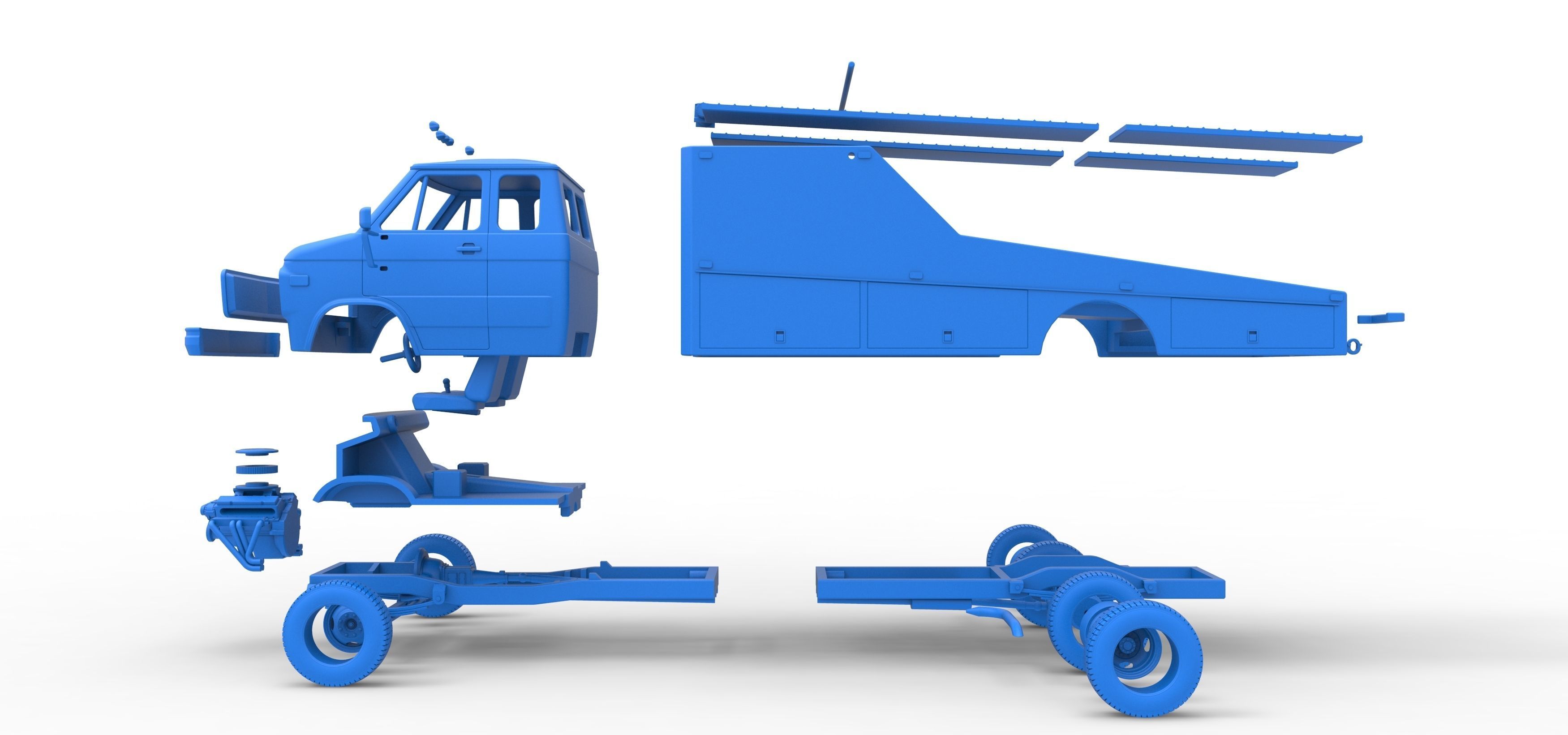 Vintage Transporter truck for Race car Version 3 Scale 1 to 25 3D print model_52