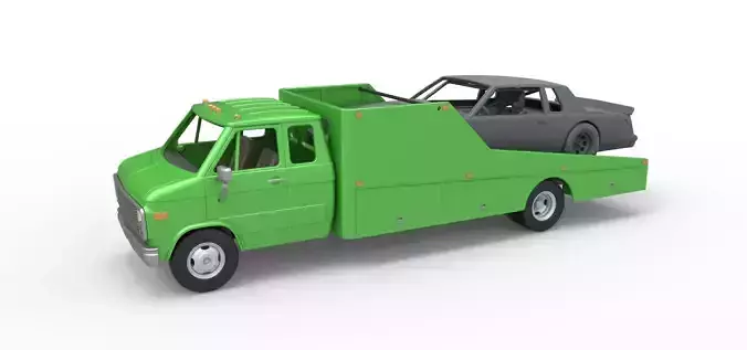 Vintage Transporter truck for Race car Version 3 Scale 1 to 25 3D print model
