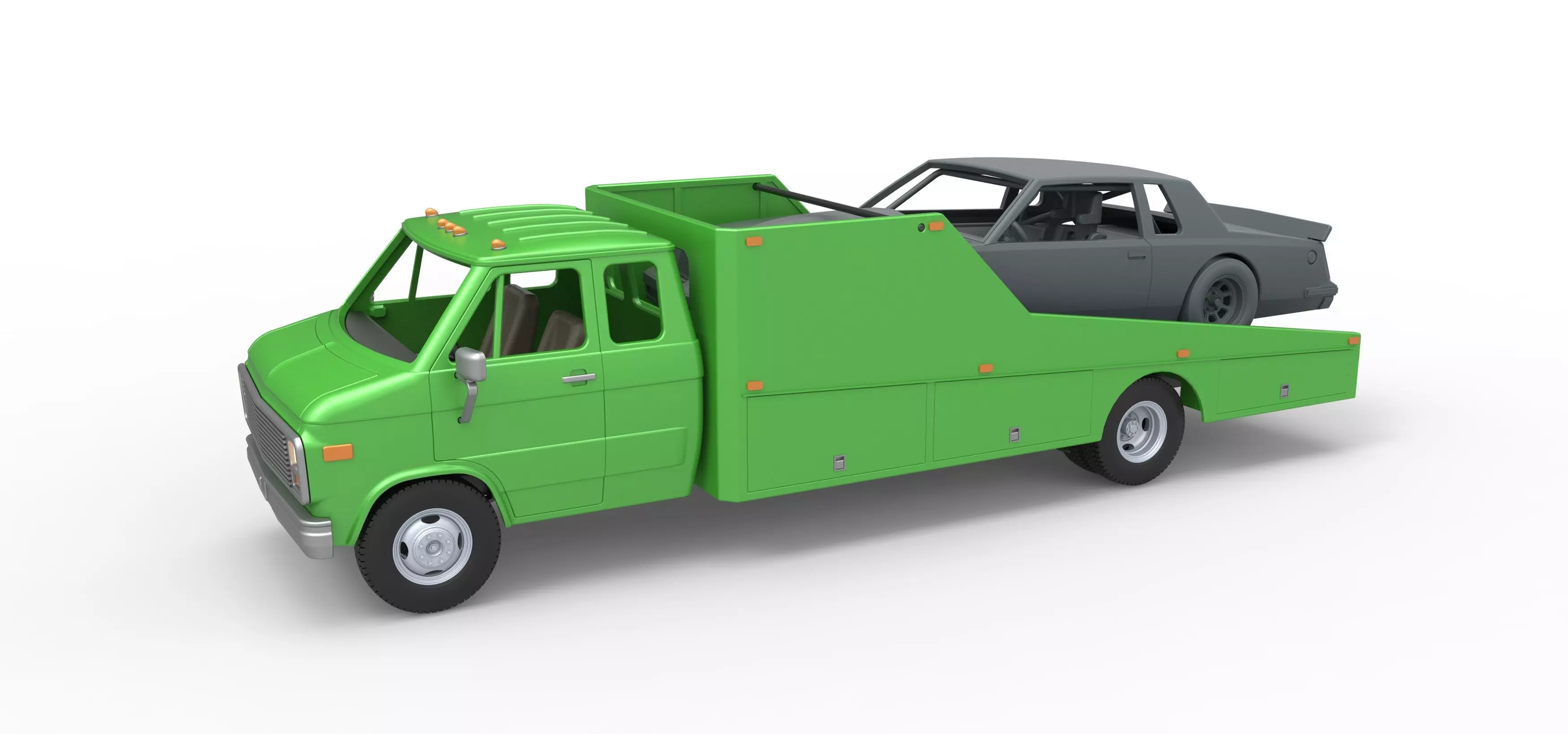 Vintage Transporter truck for Race car Version 3 Scale 1 to 25 3D print model_0