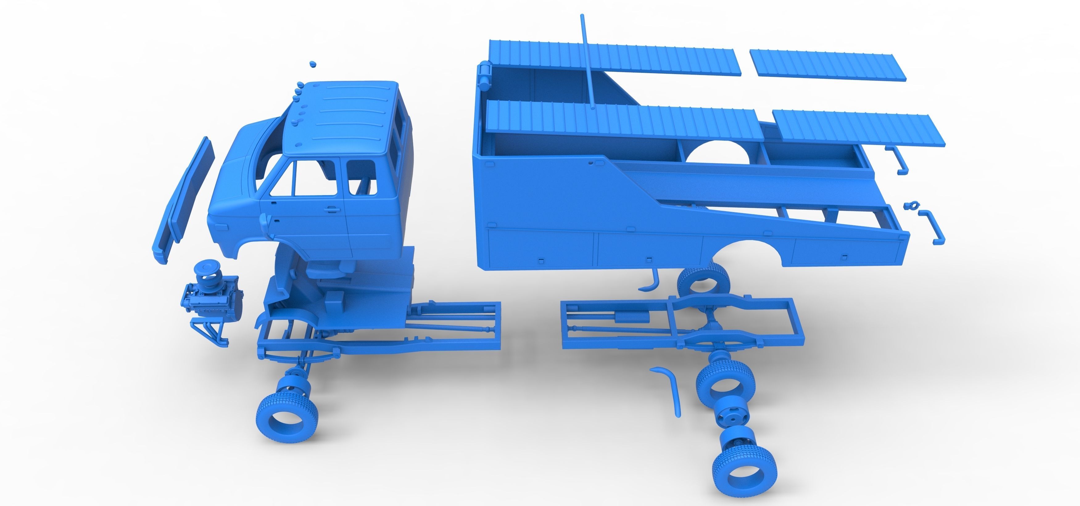 Vintage Transporter truck for Race car Version 3 Scale 1 to 25 3D print model_53