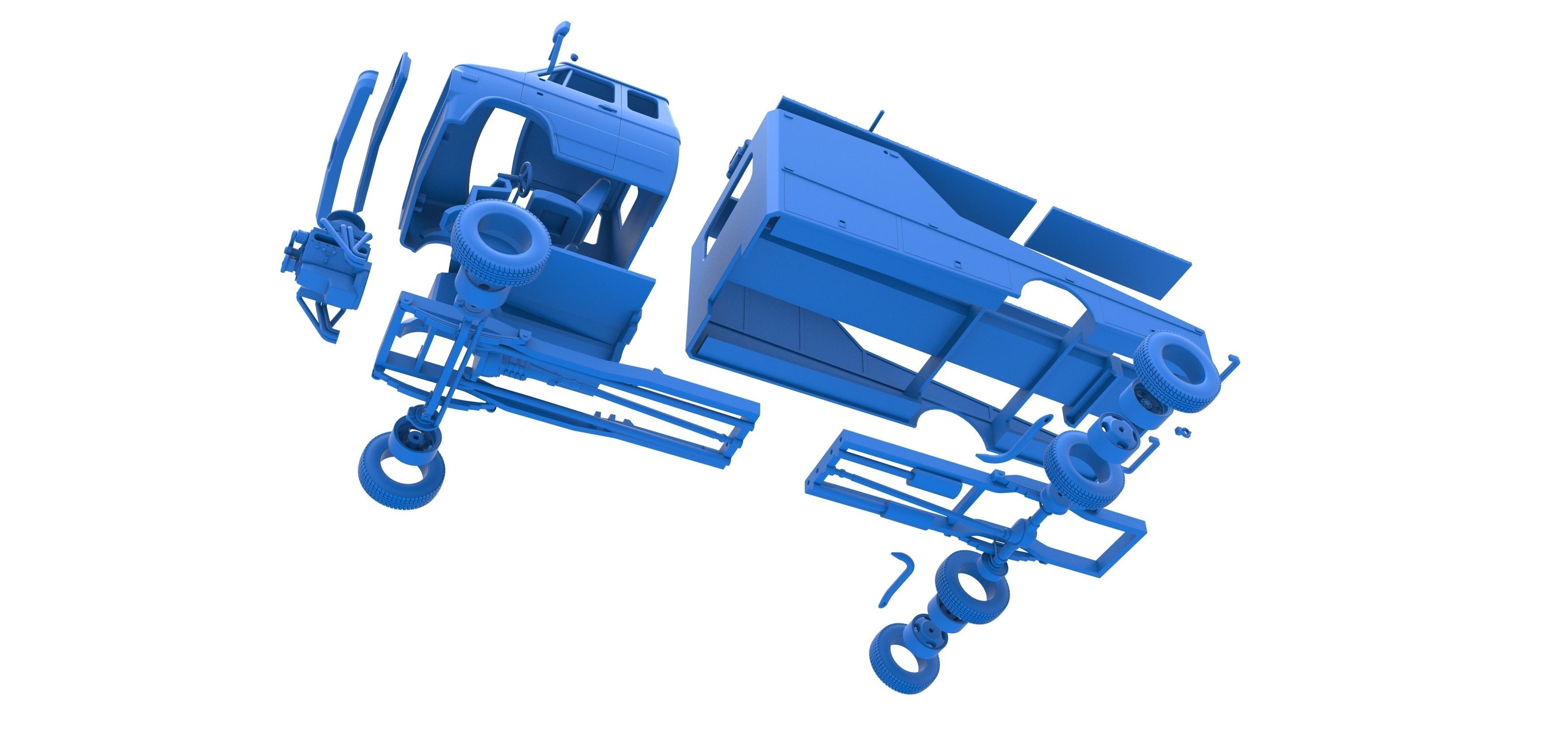 Vintage Transporter truck for Race car Version 3 Scale 1 to 25 3D print model_50