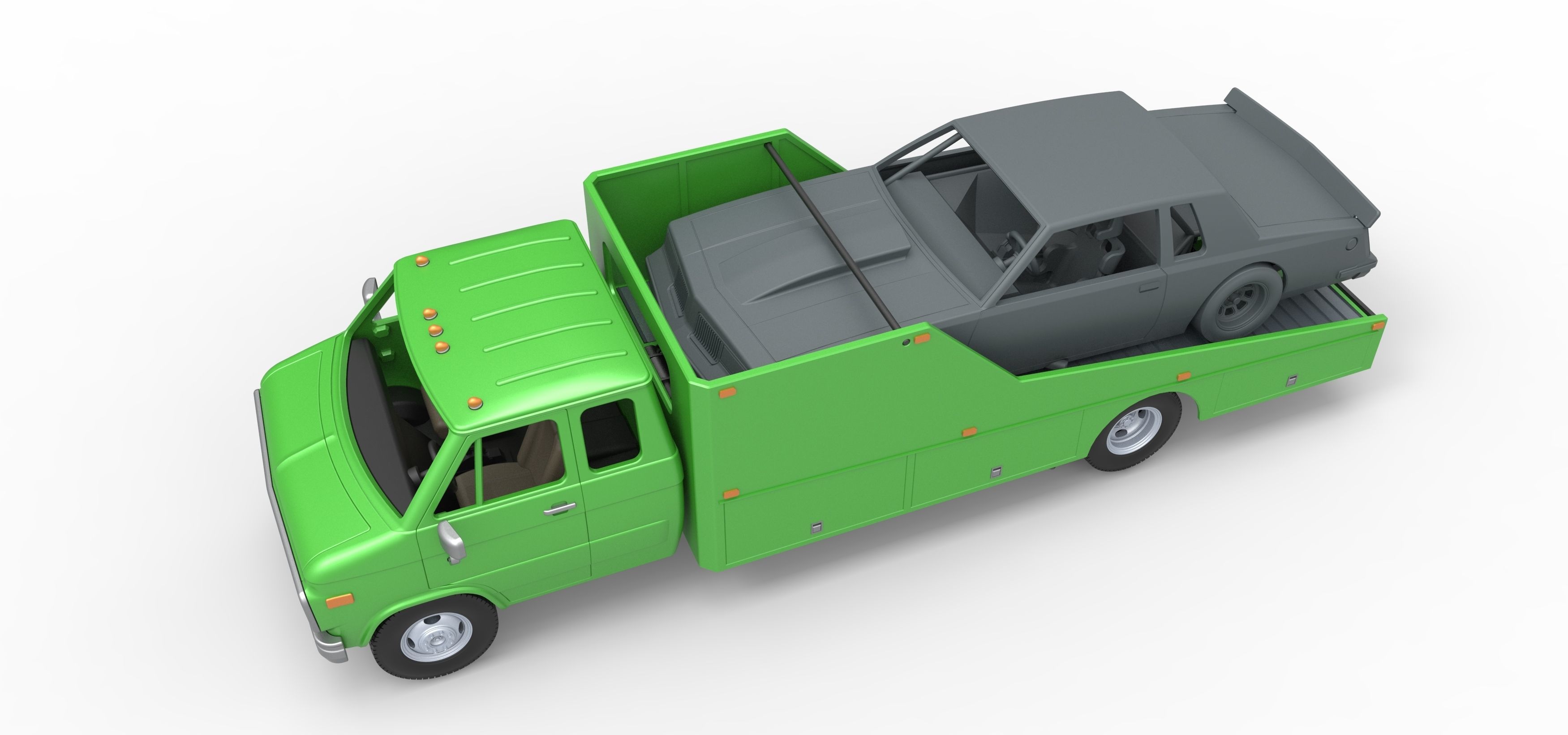 Vintage Transporter truck for Race car Version 3 Scale 1 to 25 3D print model_2