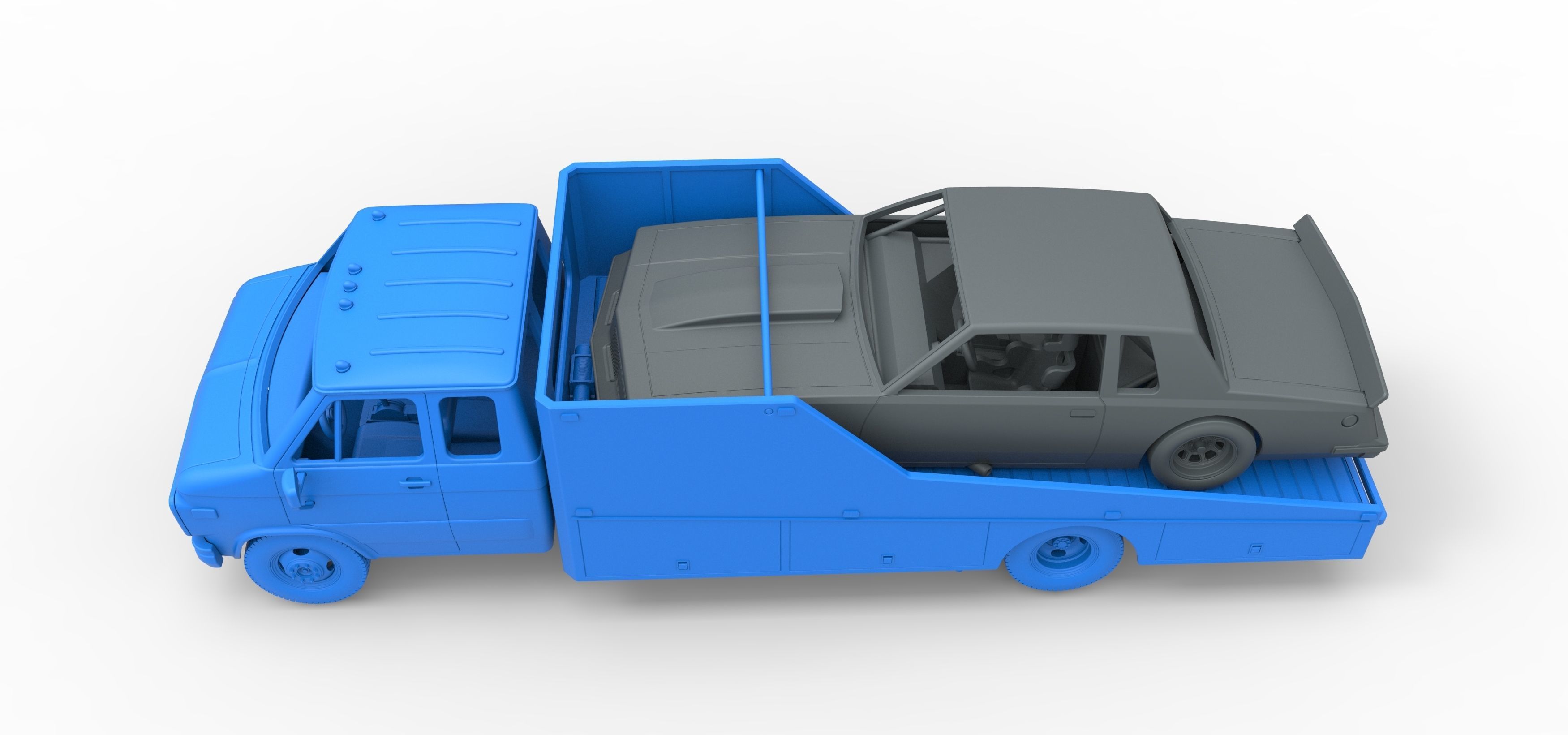 Vintage Transporter truck for Race car Version 3 Scale 1 to 25 3D print model_28