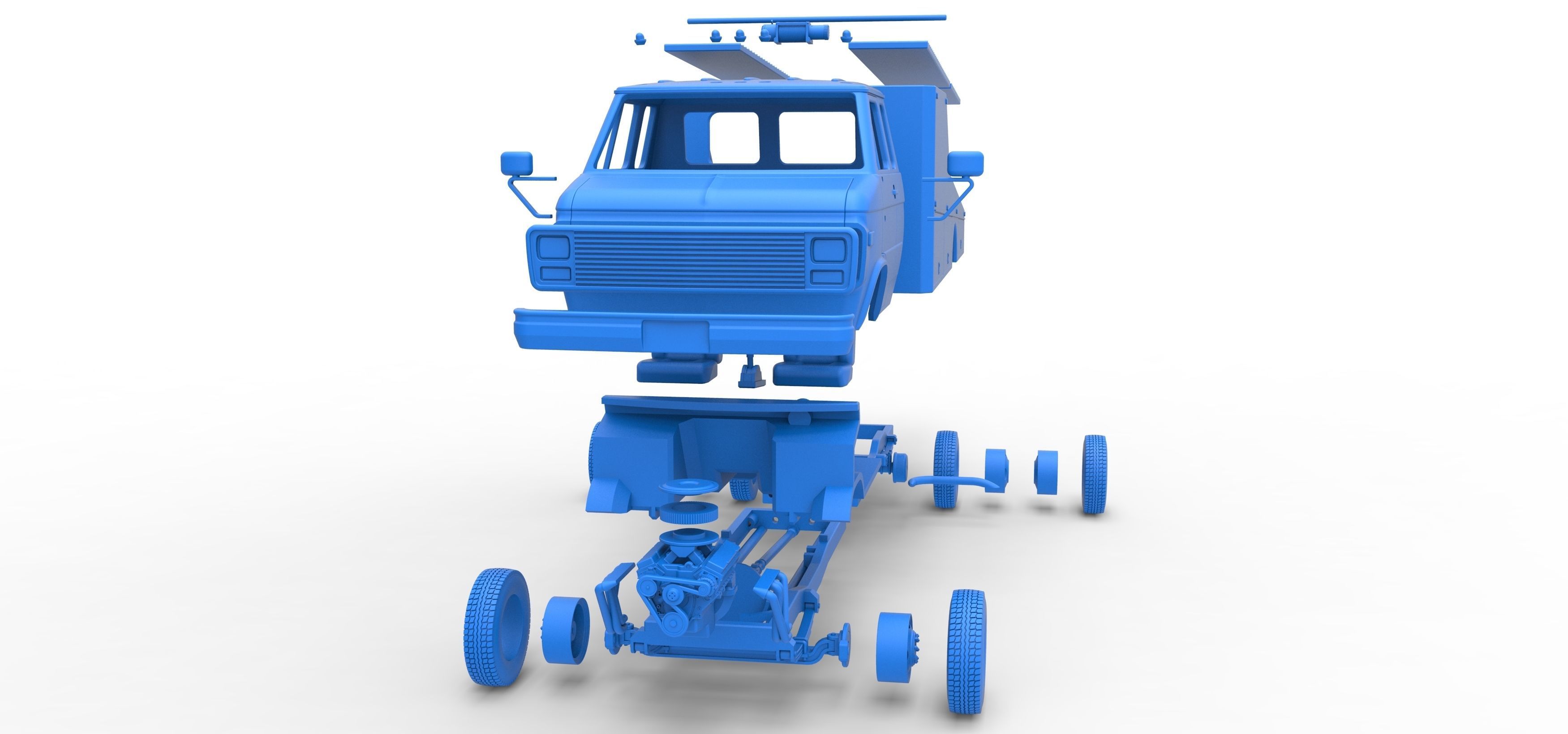 Vintage Transporter truck for Race car Version 3 Scale 1 to 25 3D print model_51