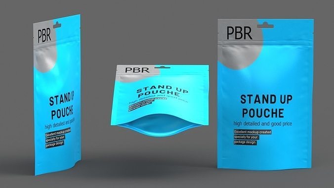 stand up pouch v9 PBR 3D model 7