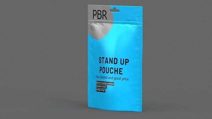stand up pouch v9 PBR 3D model 2