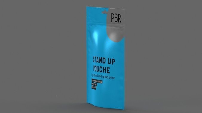 stand up pouch v9 PBR 3D model 4