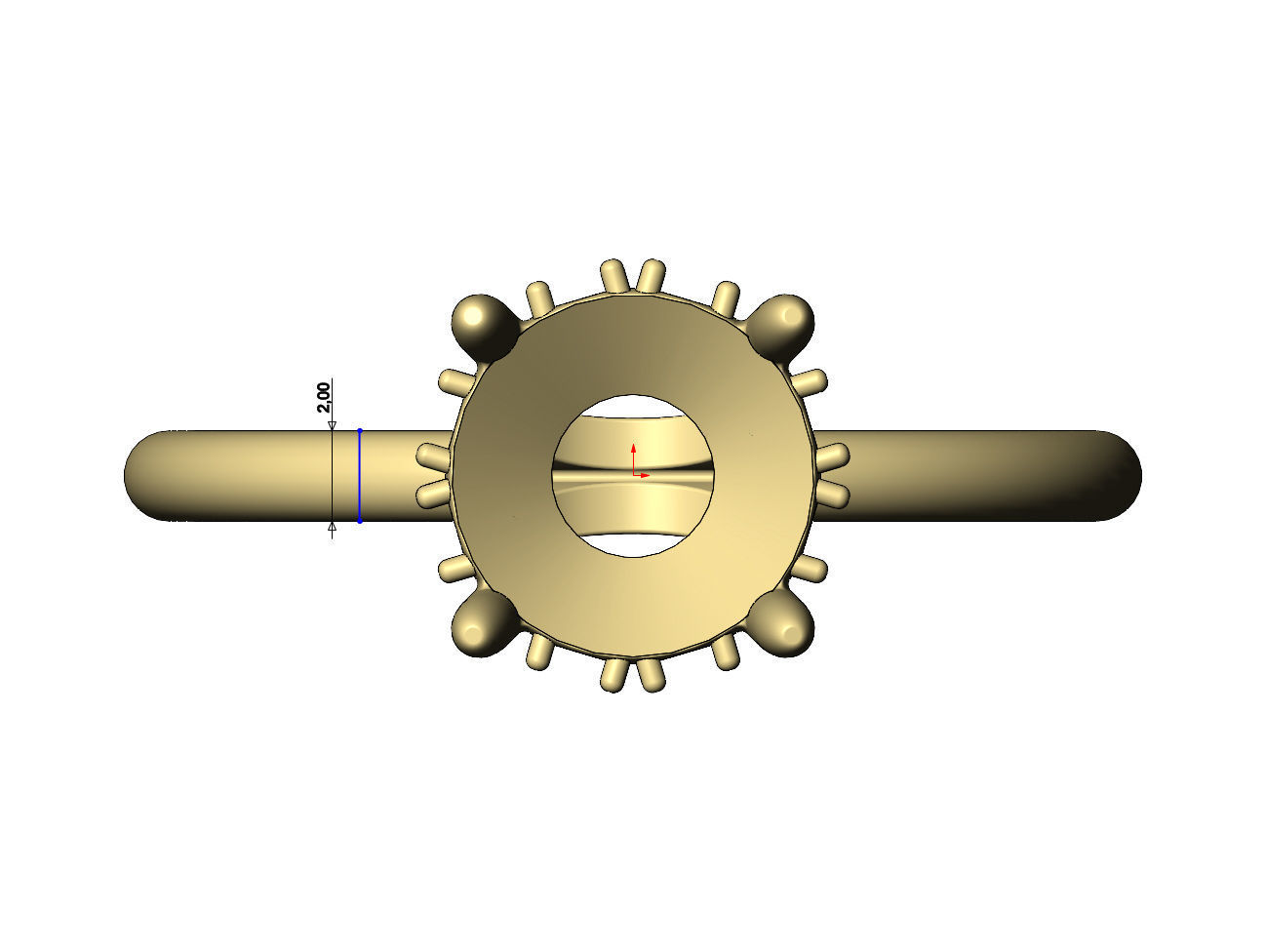 Hidden diamond open arches 8mm stone setting ring 3D print model_8