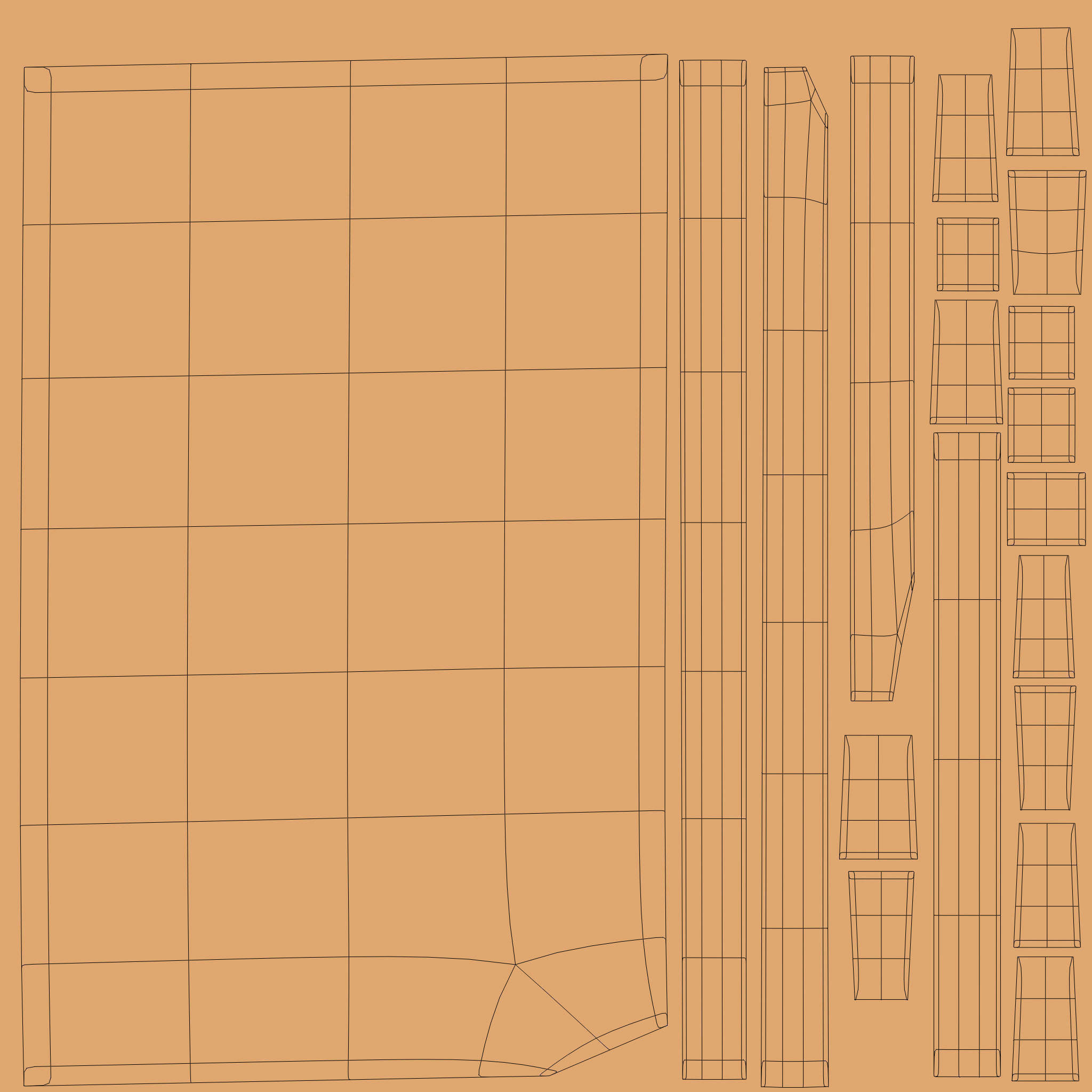 Stylized bed with blanket Low-poly 3D model_11