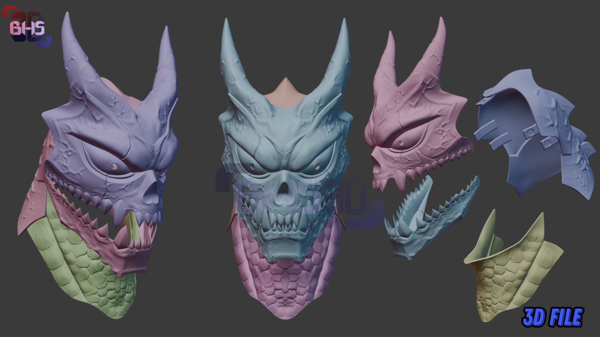 Kaijuu No 8 Kafka Helmet 3D File digital Download 3D print model_7