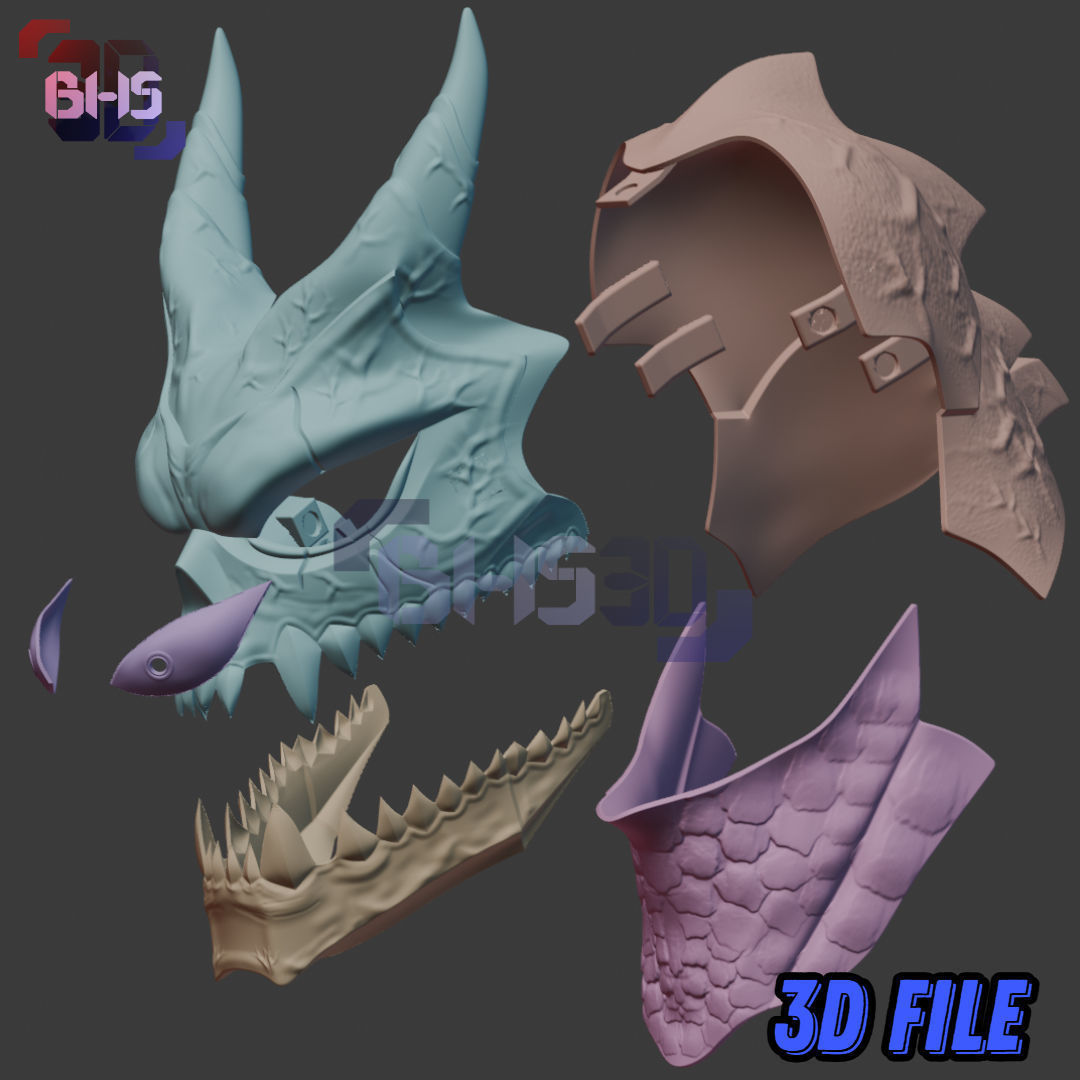 Kaijuu No 8 Kafka Helmet 3D File digital Download 3D print model_8