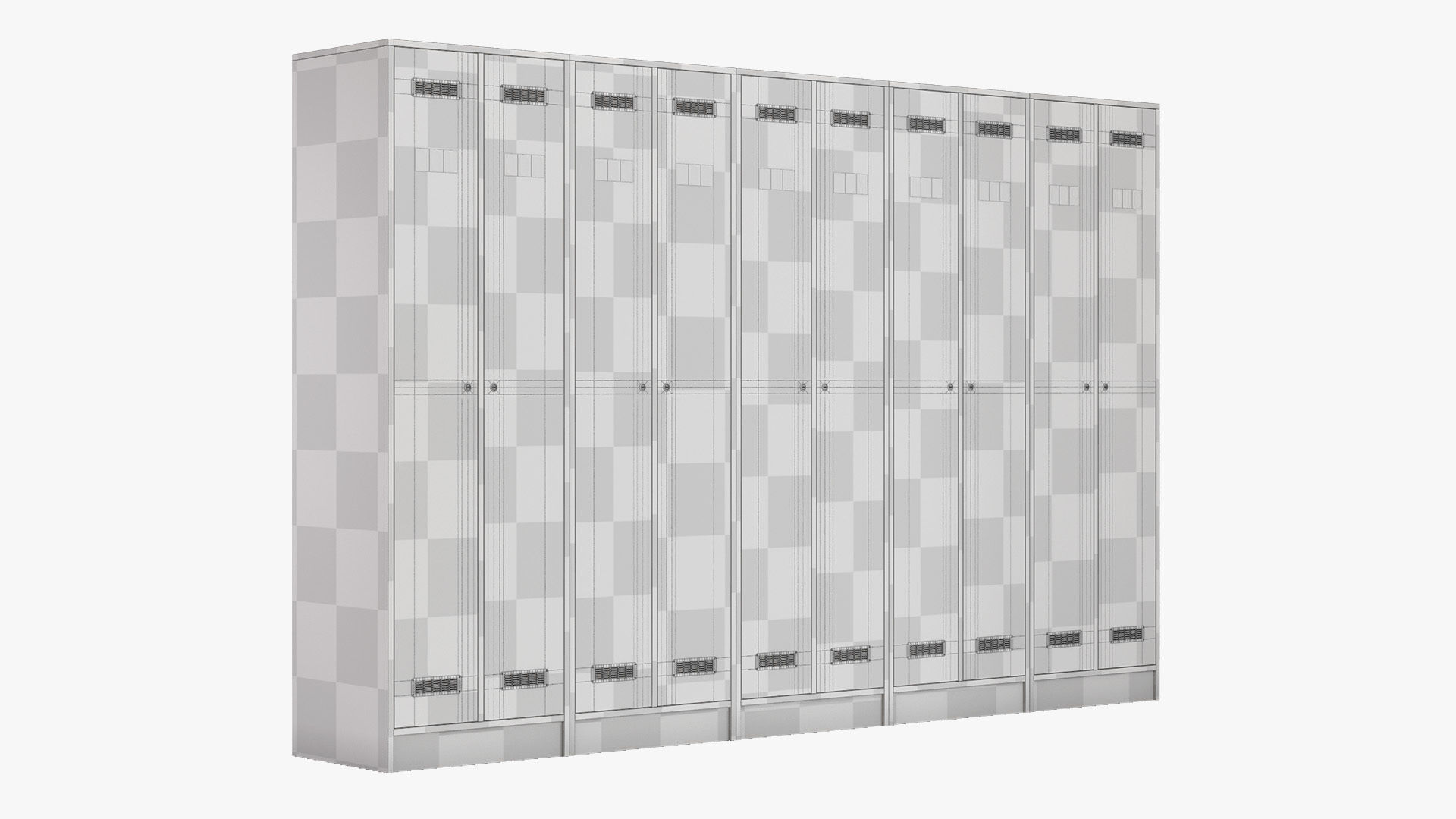 Laminated wood locker 3D model_5