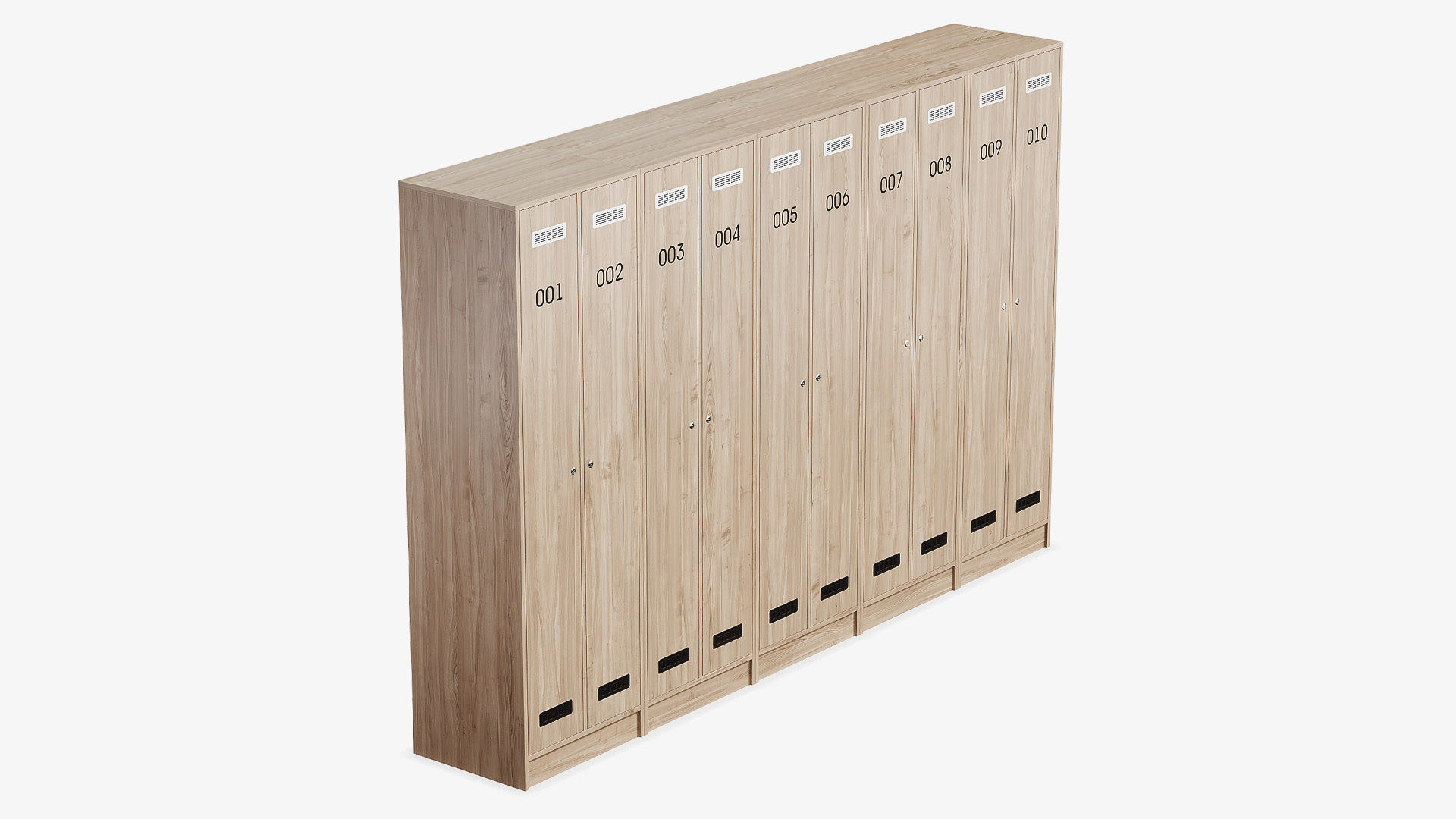 Laminated wood locker 3D model_1