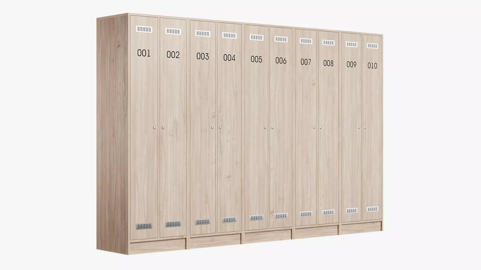 Laminated wood locker 3D model_0