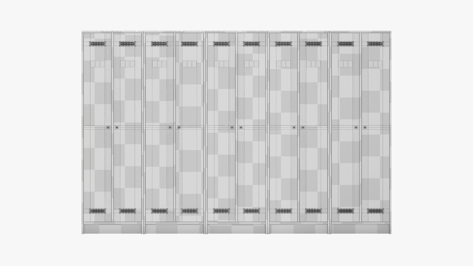 Laminated wood locker 3D model_7