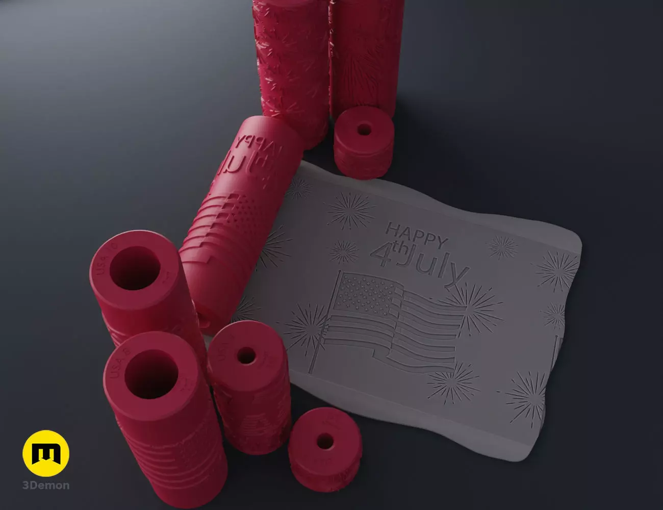 Independence Day Texture Rollers Free 3D print model