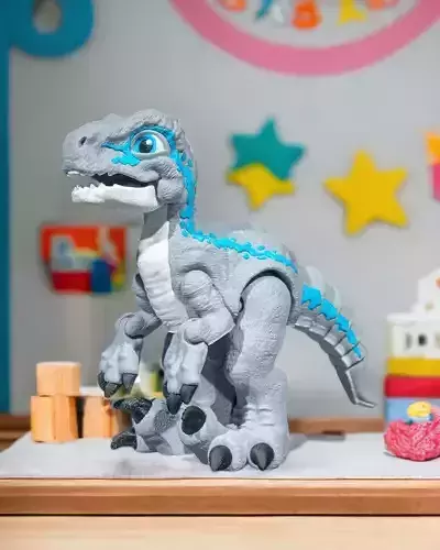 Articulated Veloci-Raptor 3D print model