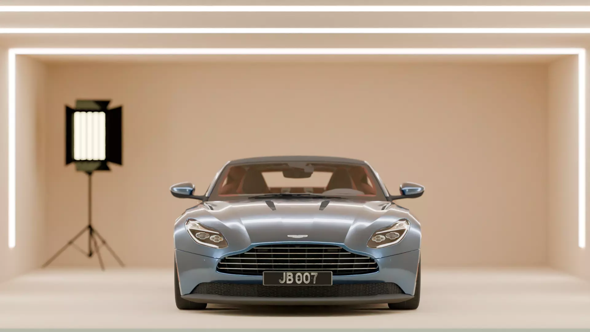 Aston martin car in a show room Free low-poly 3D model
