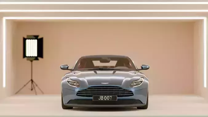Aston martin car in a show room 