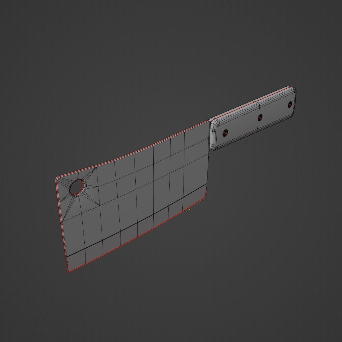 Meat Cleaver A 01 Low-poly 3D model_9
