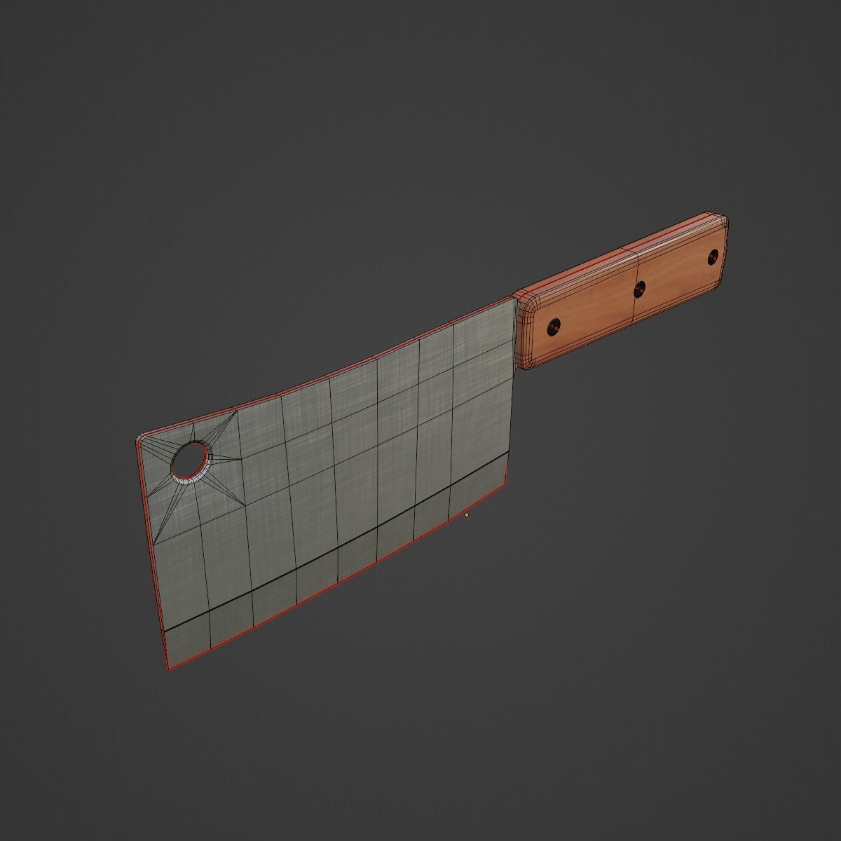 Meat Cleaver A 01 Low-poly 3D model_7
