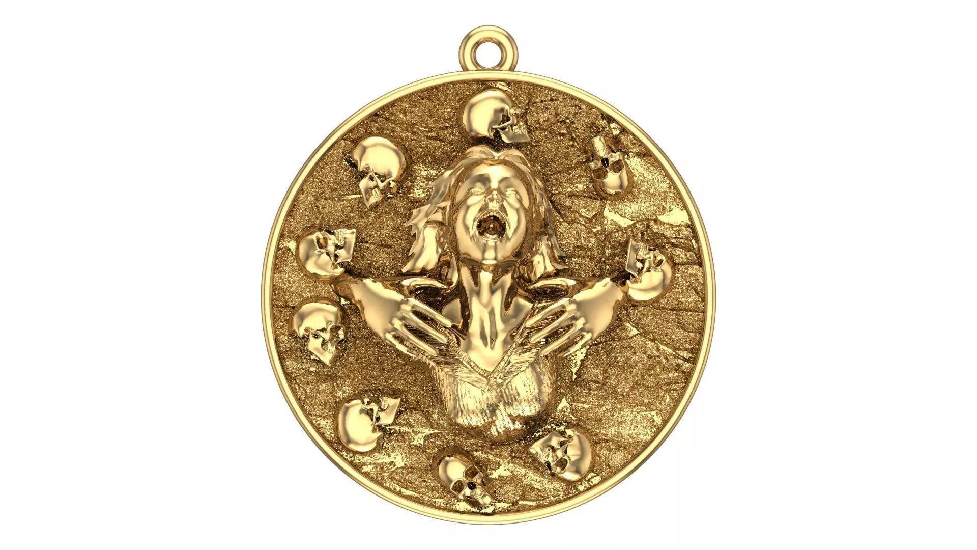 girl and skull pendant 3D print model