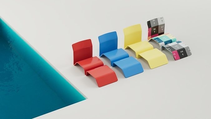 Sunbed lounge chair 3 colors Free 3D model