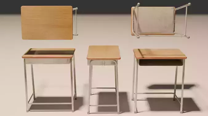 Japanese school desk and school chair