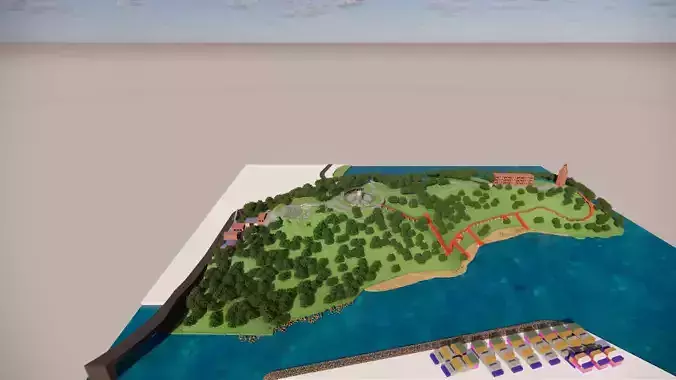 Small mountain park  terrain  Sea harbour  shenzhen