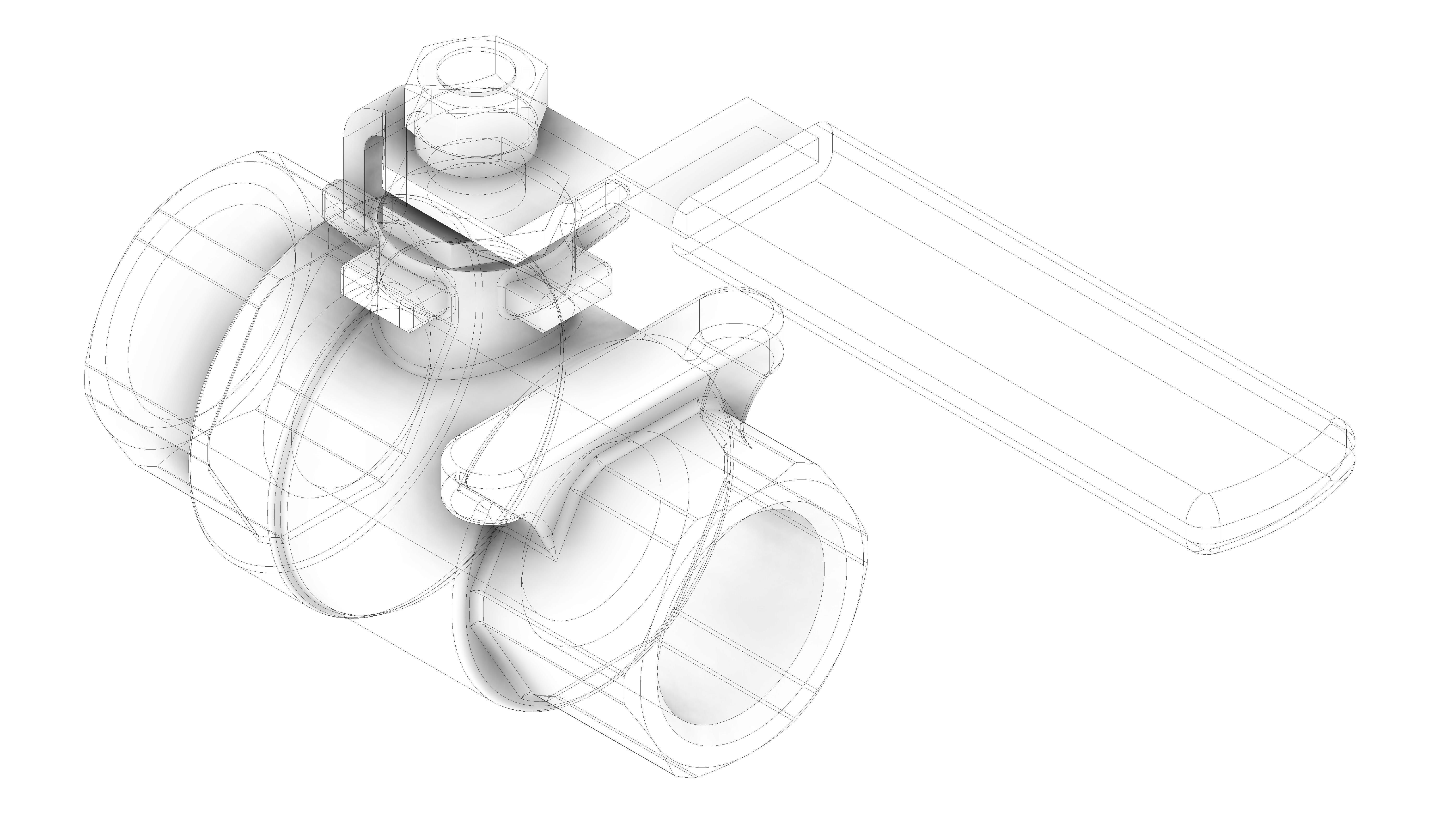 Ball valve 3D model_2