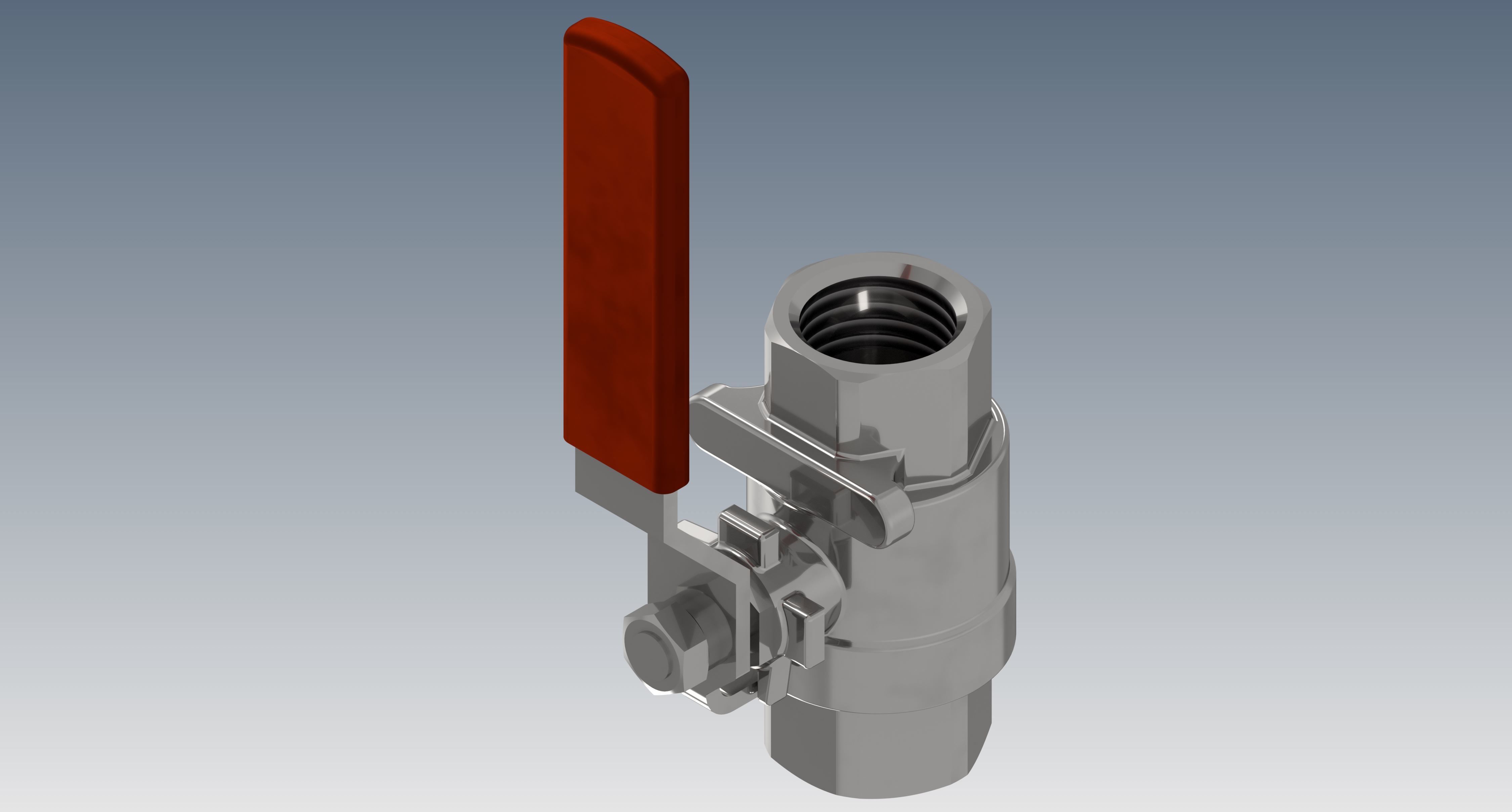 Ball valve 3D model_5