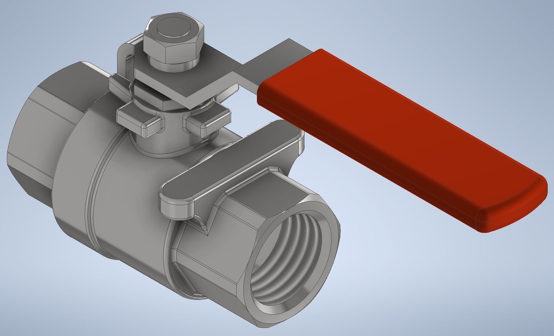 Ball valve 3D model_6