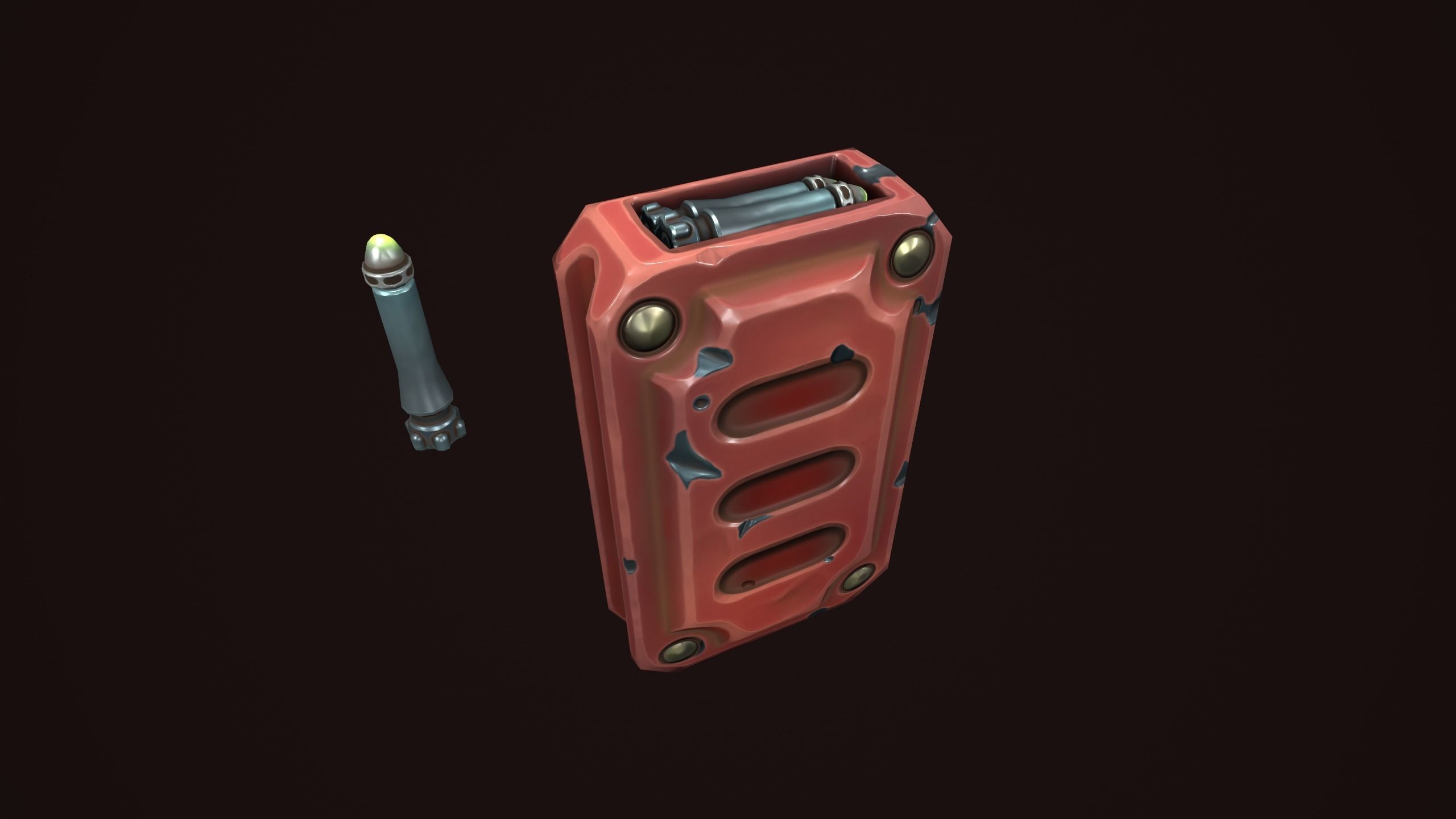 Combat assault rifle Low-poly 3D model_16