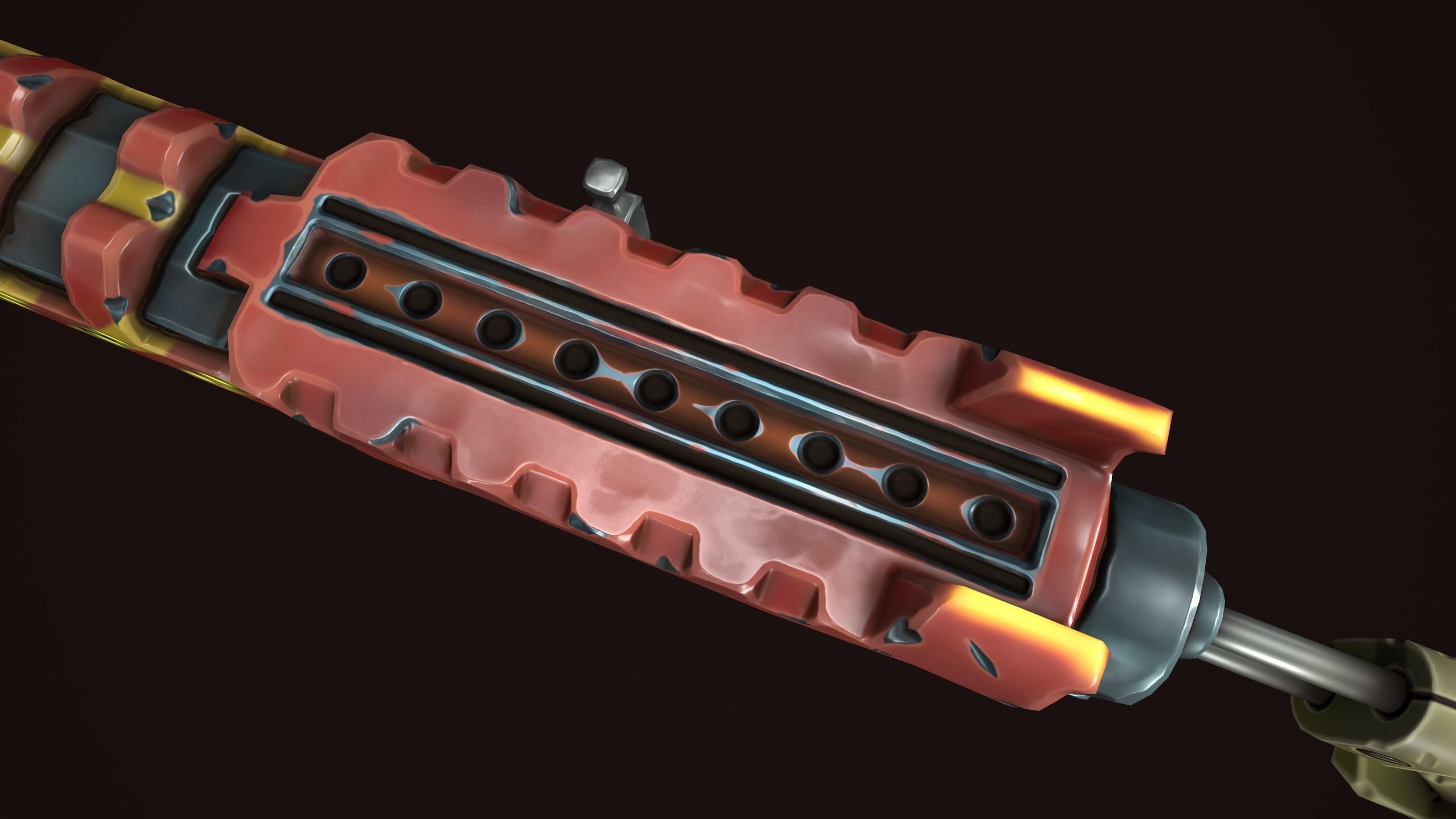 Combat assault rifle Low-poly 3D model_13