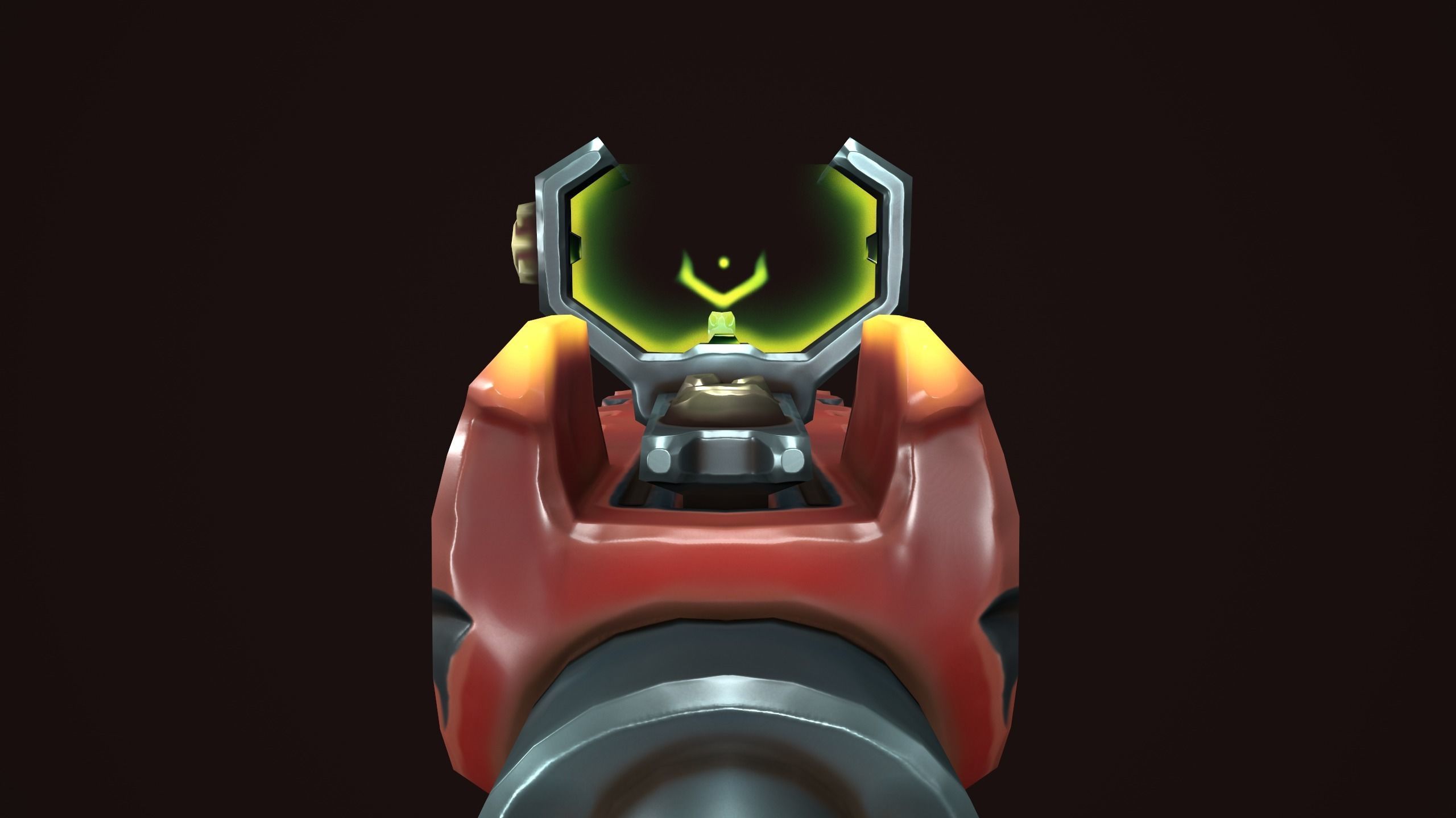 Combat assault rifle Low-poly 3D model_14