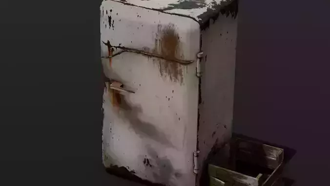 Rusted Fridge 3D Model  Low-poly 3D model