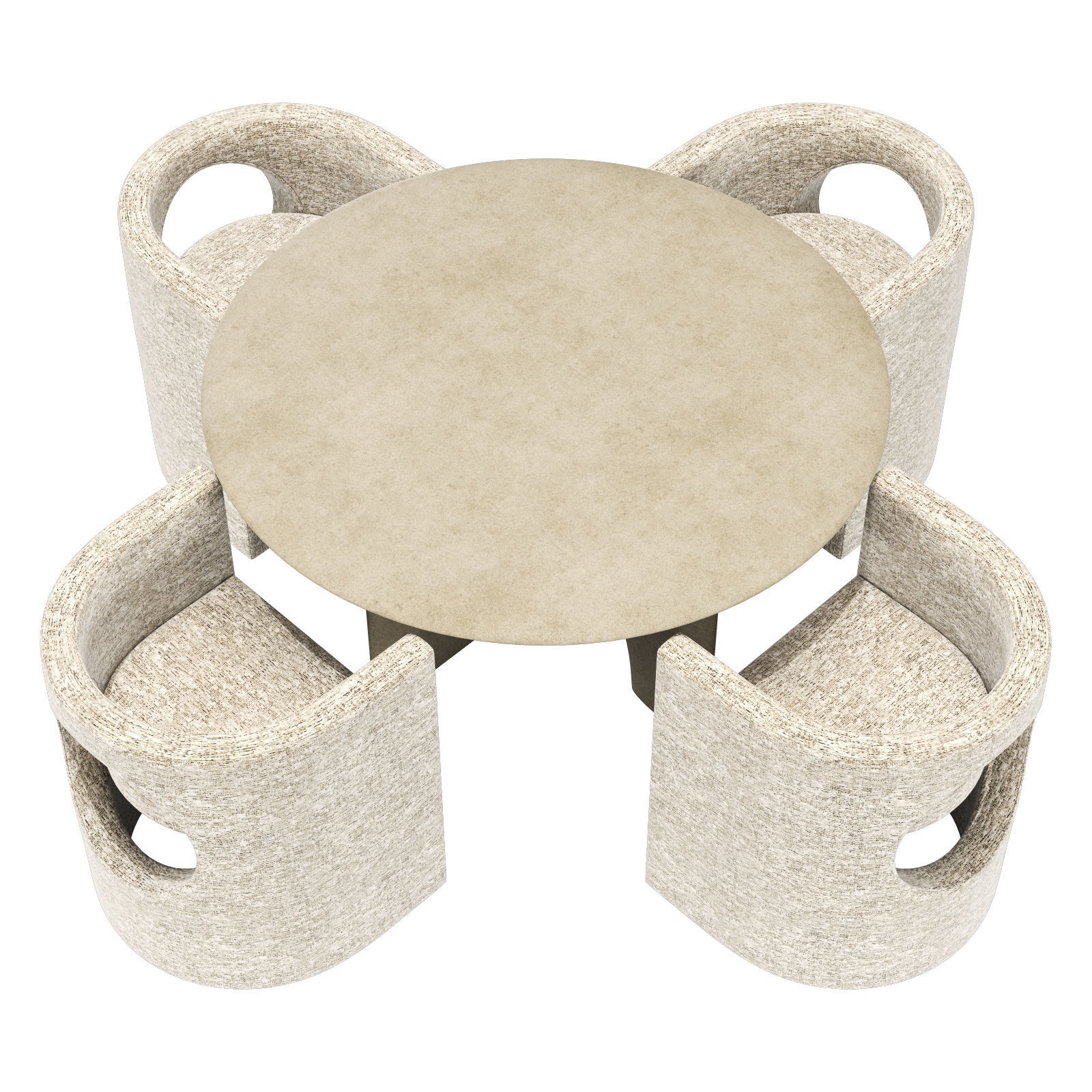 Gallotti and radice selece-t dining set 3 d130 3D model_1