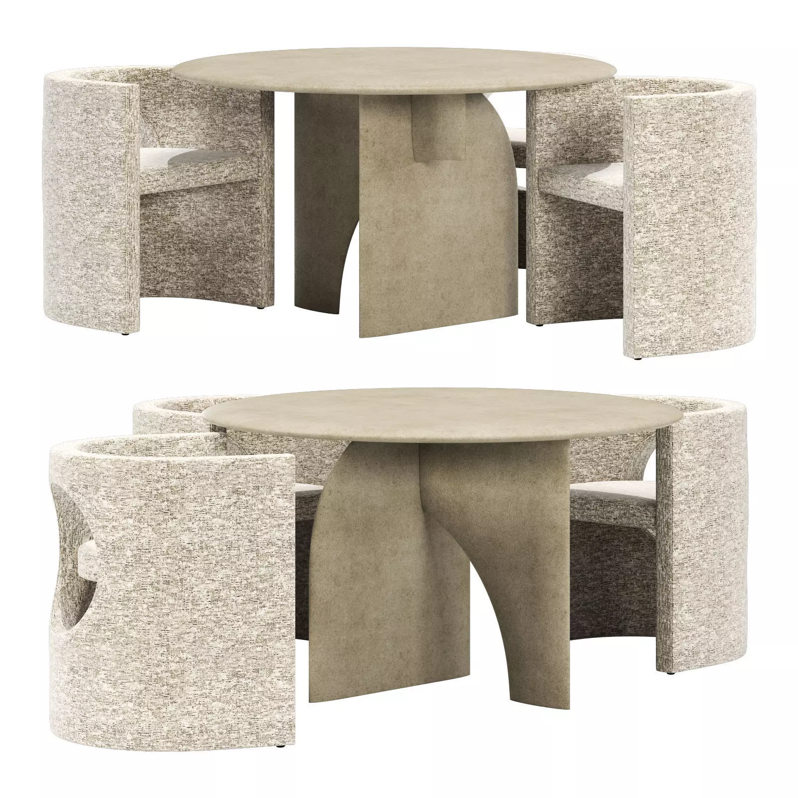 Gallotti and radice selece-t dining set 3 d130 3D model_0