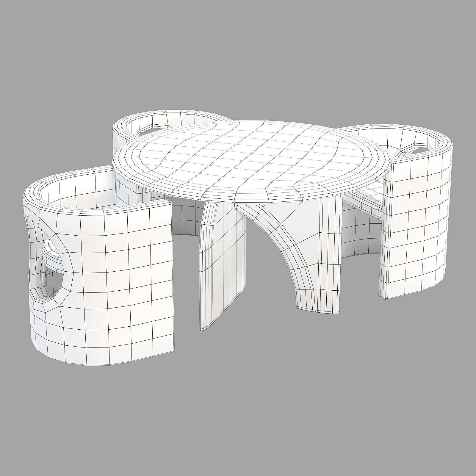 Gallotti and radice selece-t dining set 3 d130 3D model_6