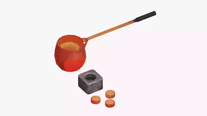 Melting Points of Metals 3D Model Low-poly 3D model