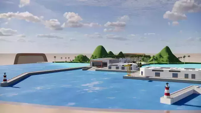 Dock harbor island Pacific table core