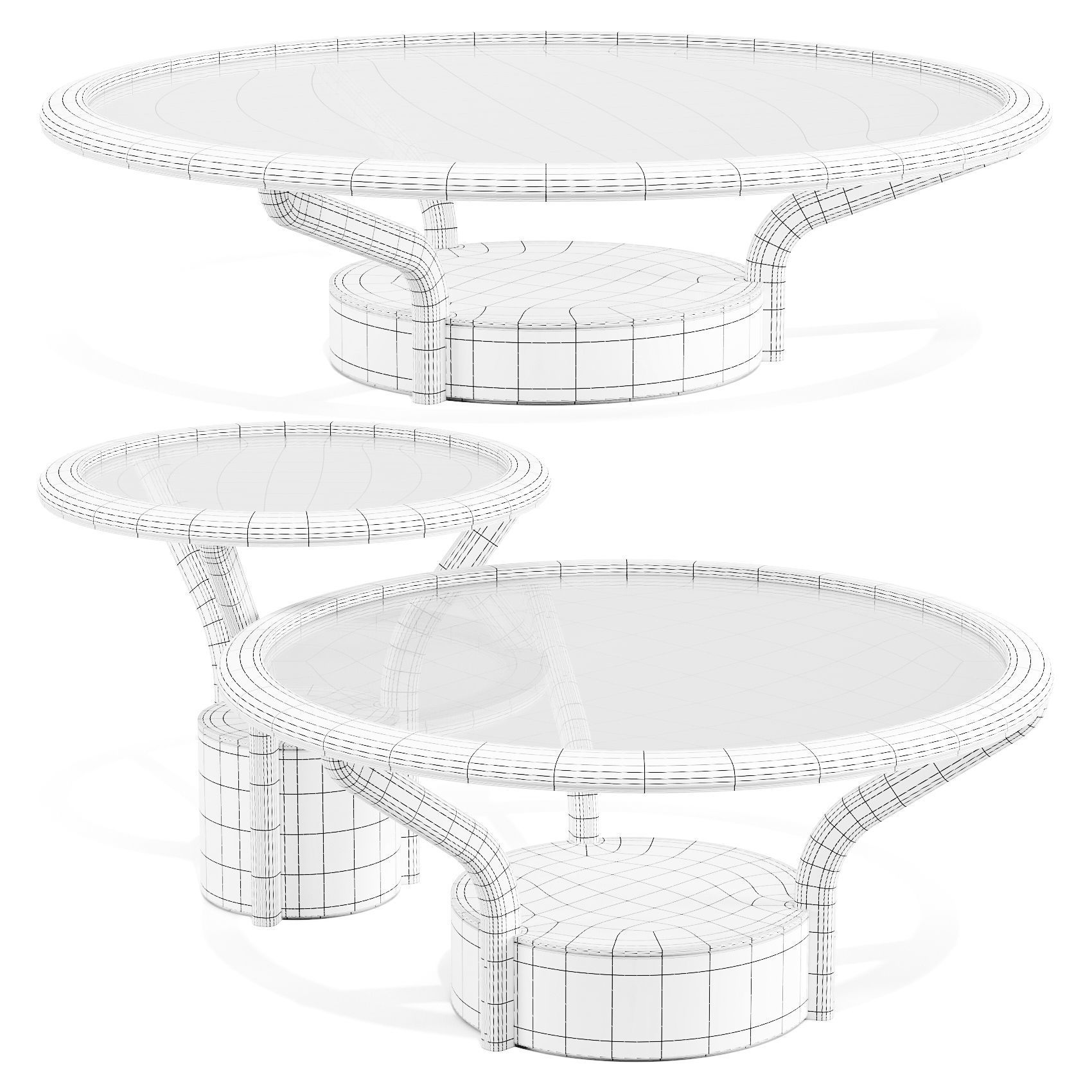 Giorgetti Chanterelle - Coffee and Side Tables 3D model_6