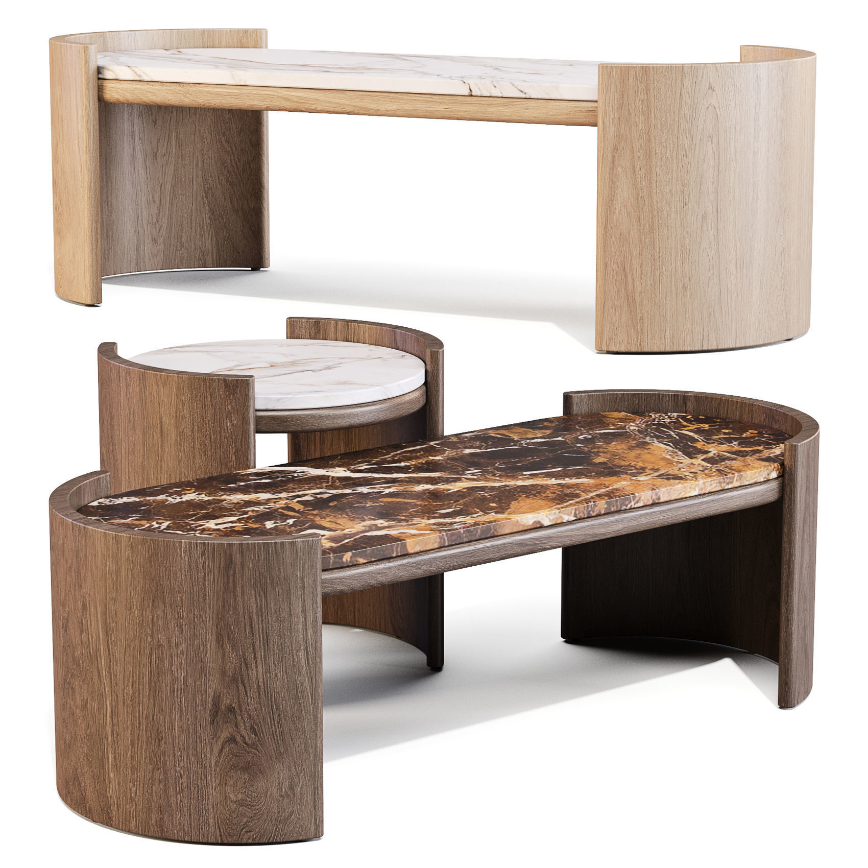 Parla Hug-M - Coffee and Side Table 3D model_4