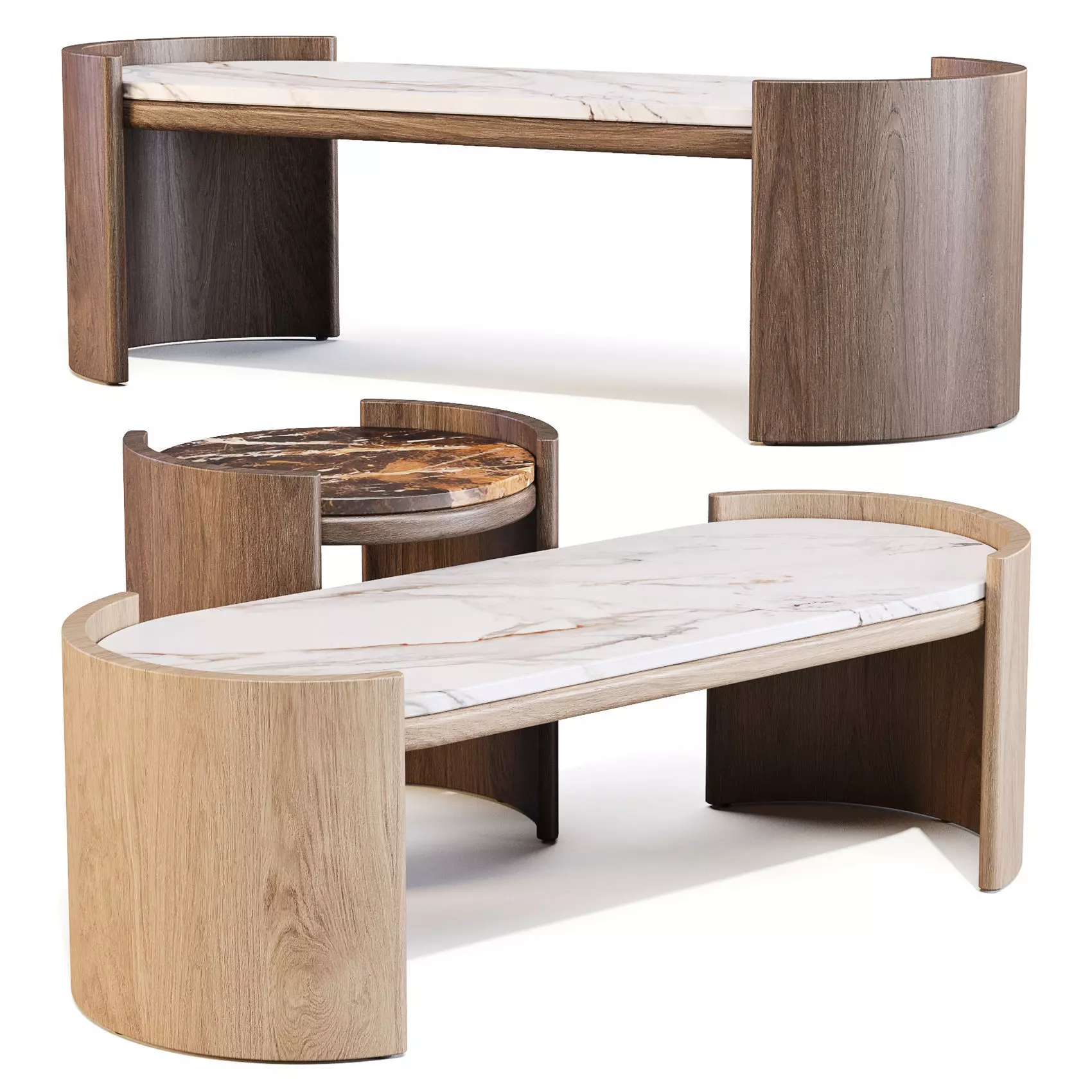 Parla Hug-M - Coffee and Side Table 3D model_0